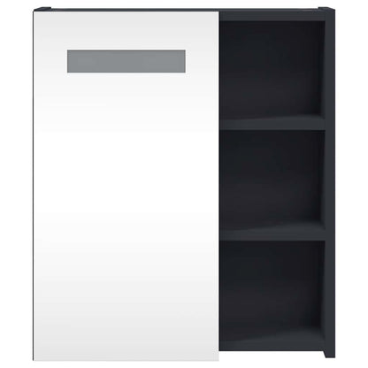 vidaXL Spiegelschrank mit LED-Beleuchtung Grau 45x13x52 cm