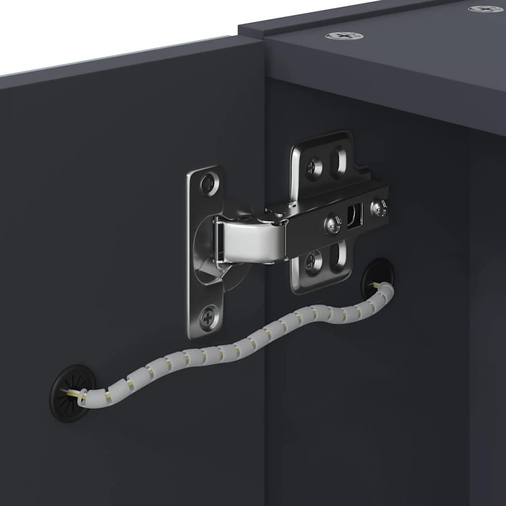 vidaXL Spiegelschrank mit LED-Beleuchtung Grau 45x13x52 cm