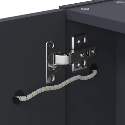 vidaXL Spiegelschrank mit LED-Beleuchtung Grau 45x13x52 cm