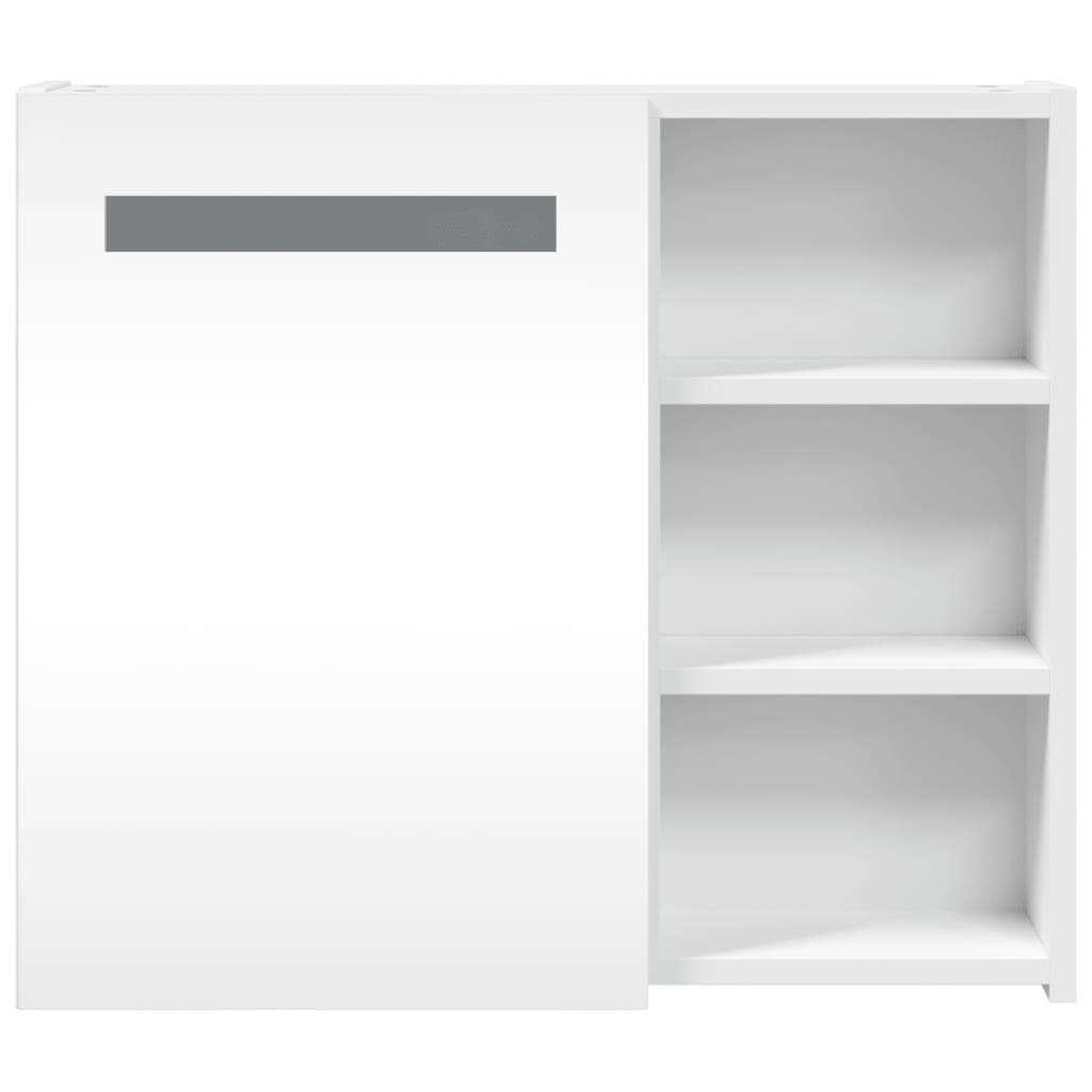 vidaXL Spiegelschrank mit LED-Beleuchtung Weiß 60x13x52 cm