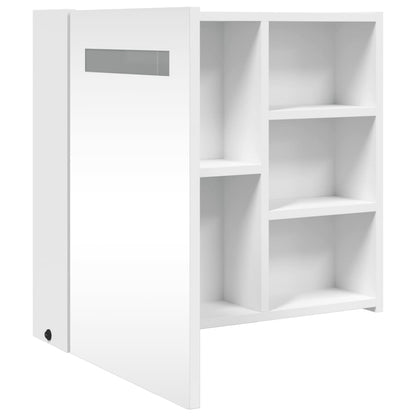 vidaXL Spiegelschrank mit LED-Beleuchtung Weiß 60x13x52 cm