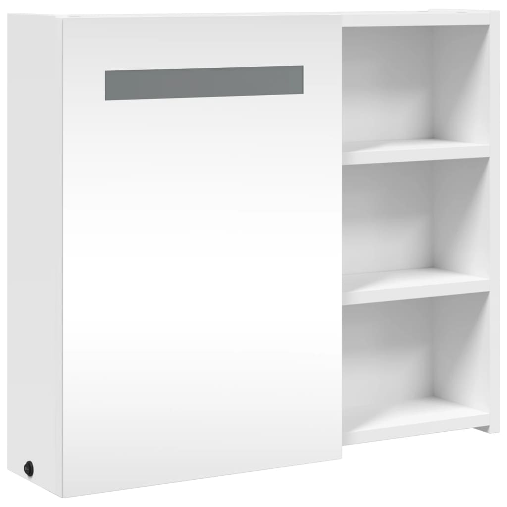 vidaXL Spiegelschrank mit LED-Beleuchtung Weiß 60x13x52 cm