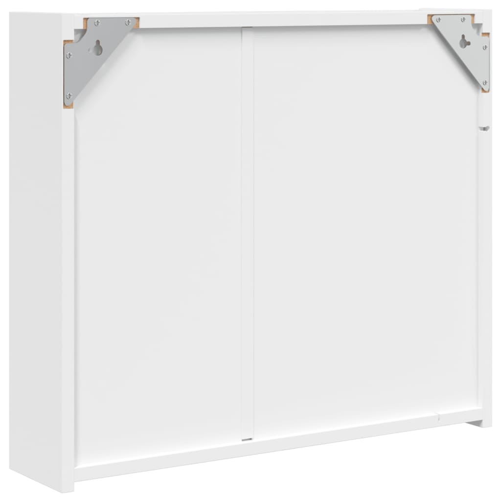 vidaXL Spiegelschrank mit LED-Beleuchtung Weiß 60x13x52 cm