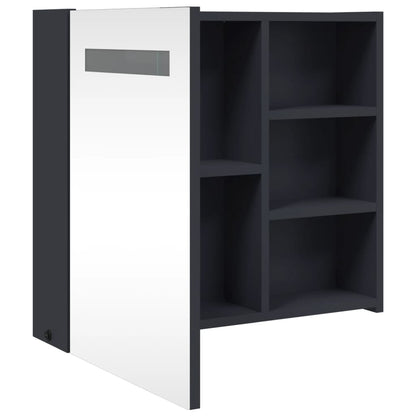 vidaXL Spiegelschrank mit LED-Beleuchtung Grau 60x13x52 cm
