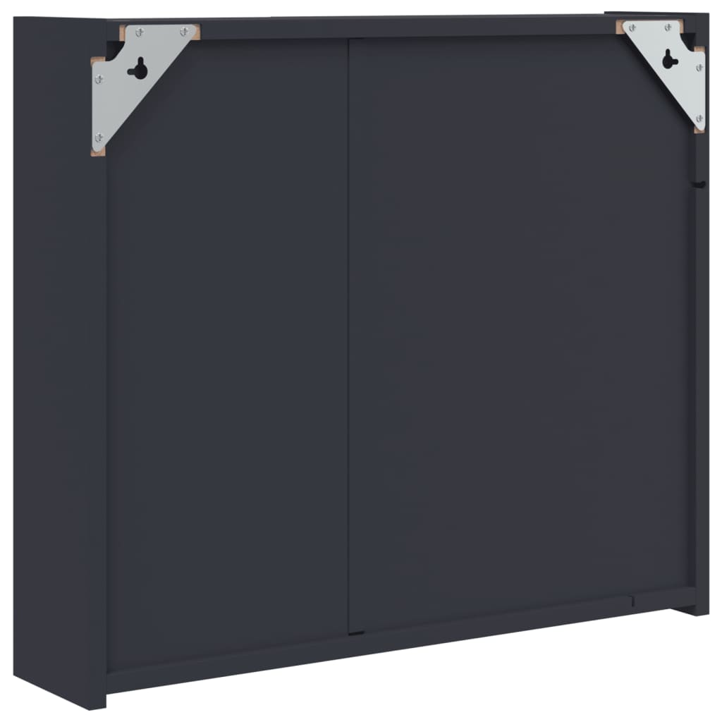 vidaXL Spiegelschrank mit LED-Beleuchtung Grau 60x13x52 cm