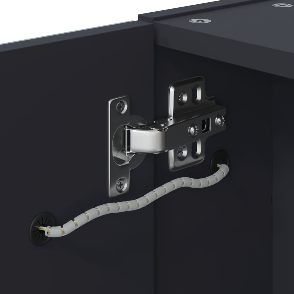 vidaXL Spiegelschrank mit LED-Beleuchtung Grau 60x13x52 cm