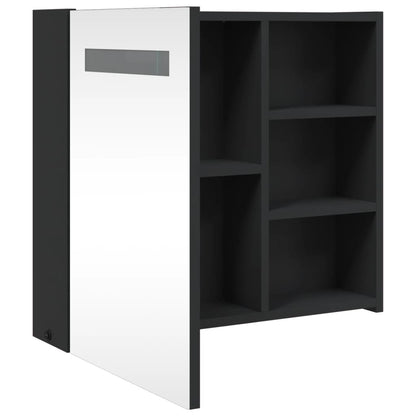 vidaXL Spiegelschrank mit LED-Beleuchtung Schwarz 60x13x52 cm