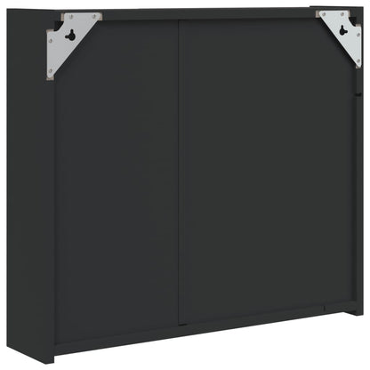 vidaXL Spiegelschrank mit LED-Beleuchtung Schwarz 60x13x52 cm