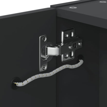 vidaXL Spiegelschrank mit LED-Beleuchtung Schwarz 60x13x52 cm