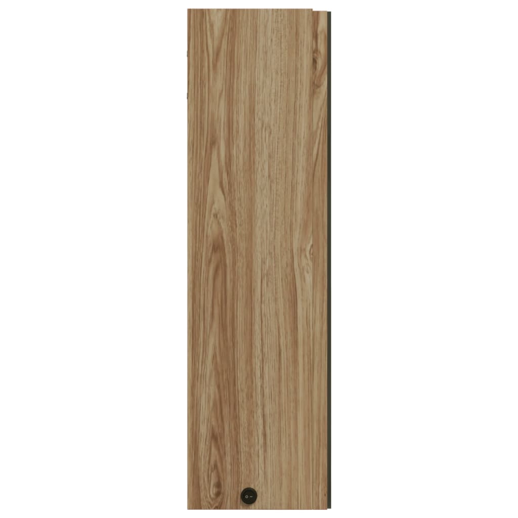 vidaXL Spiegelschrank mit LED-Beleuchtung Eichenoptik 60x13x52 cm