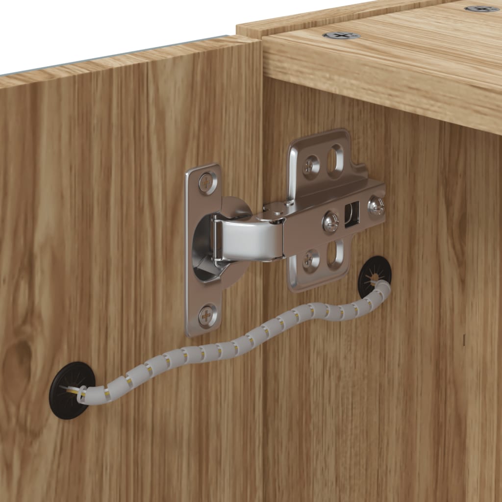 vidaXL Spiegelschrank mit LED-Beleuchtung Eichenoptik 60x13x52 cm