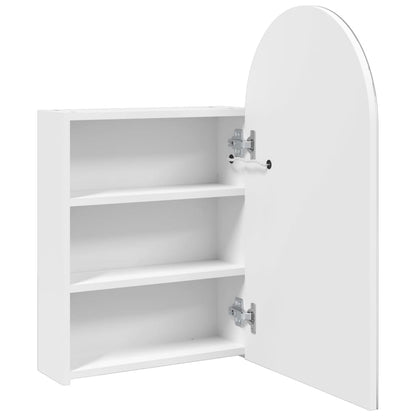 vidaXL Spiegelschrank mit LED-Beleuchtung Gewölbt Weiß 42x13x70 cm