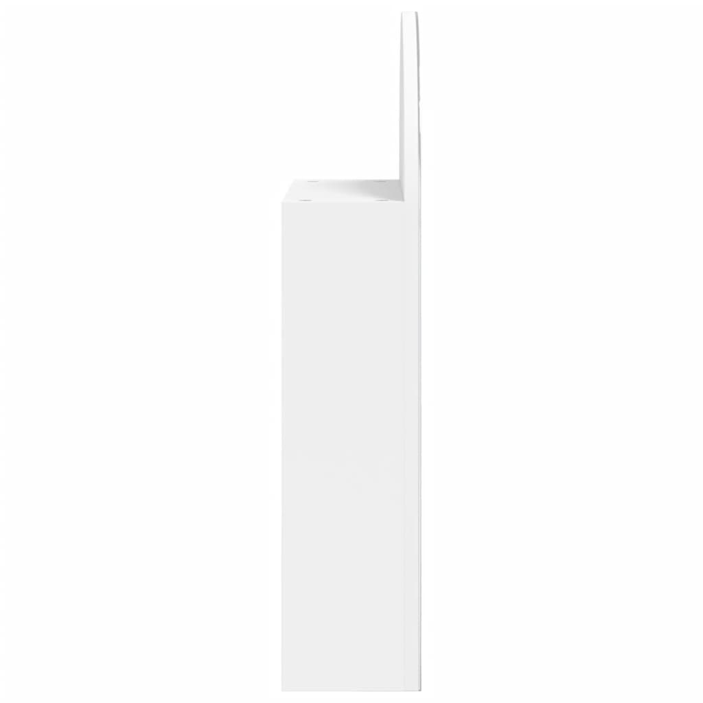 vidaXL Spiegelschrank mit LED-Beleuchtung Gewölbt Weiß 42x13x70 cm