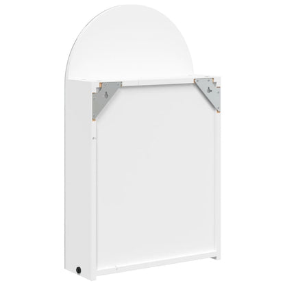 vidaXL Spiegelschrank mit LED-Beleuchtung Gewölbt Weiß 42x13x70 cm