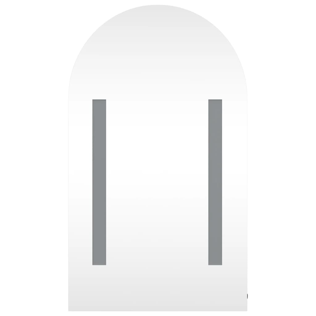 vidaXL Spiegelschrank mit LED-Beleuchtung Gewölbt Grau 42x13x70 cm