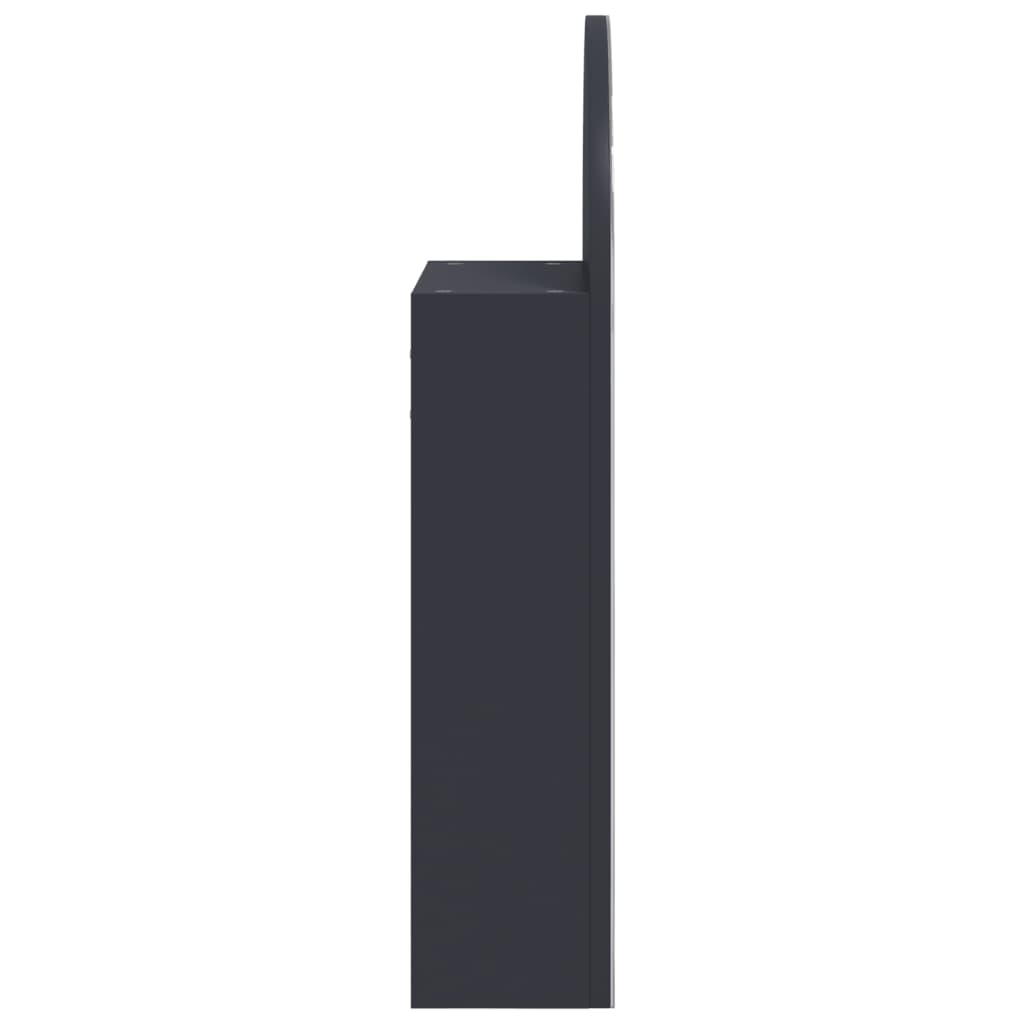 vidaXL Spiegelschrank mit LED-Beleuchtung Gewölbt Grau 42x13x70 cm