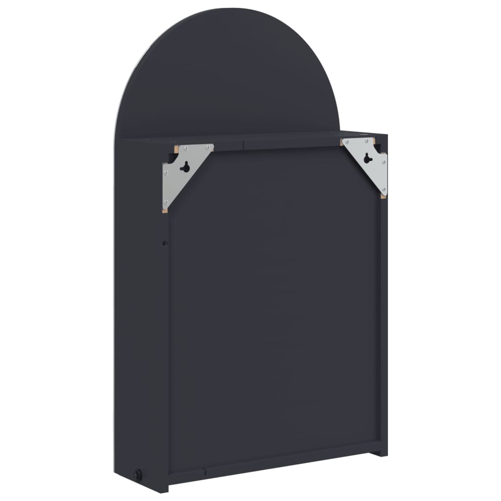 vidaXL Spiegelschrank mit LED-Beleuchtung Gewölbt Grau 42x13x70 cm