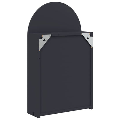 vidaXL Spiegelschrank mit LED-Beleuchtung Gewölbt Grau 42x13x70 cm