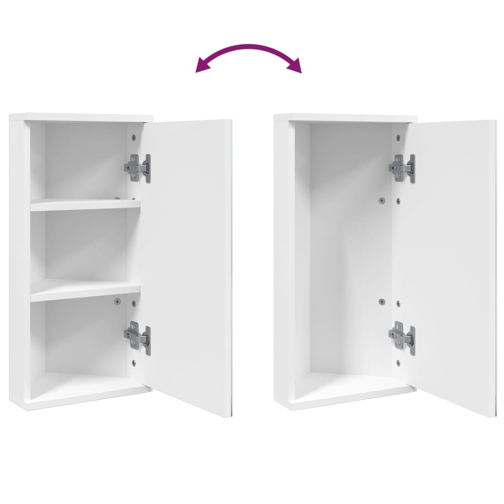 vidaXL Eck-Spiegelschrank Weiß 30x24x60 cm