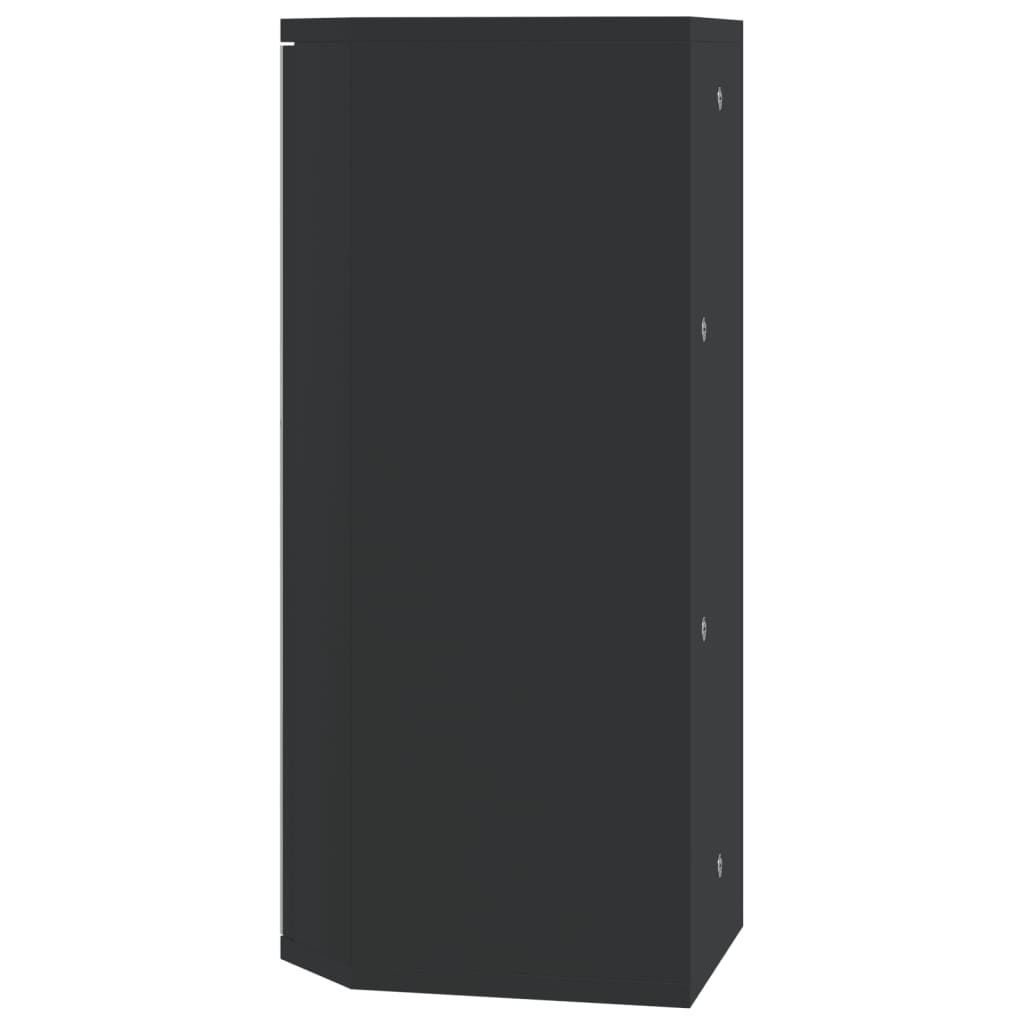 vidaXL Eck-Spiegelschrank Schwarz 30x24x60 cm