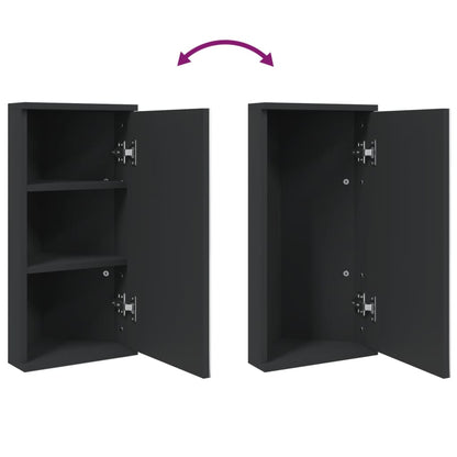 vidaXL Eck-Spiegelschrank Schwarz 30x24x60 cm