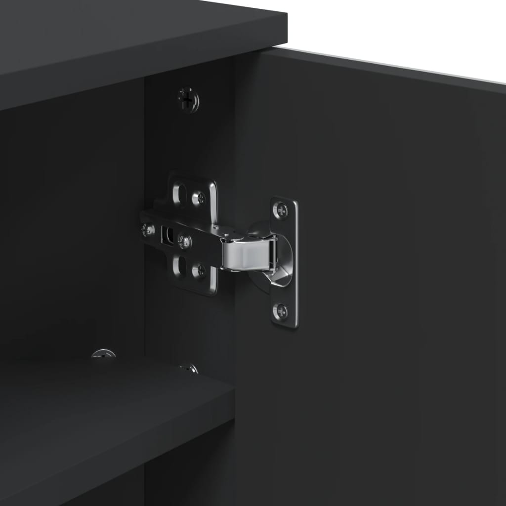 vidaXL Eck-Spiegelschrank Schwarz 30x24x60 cm