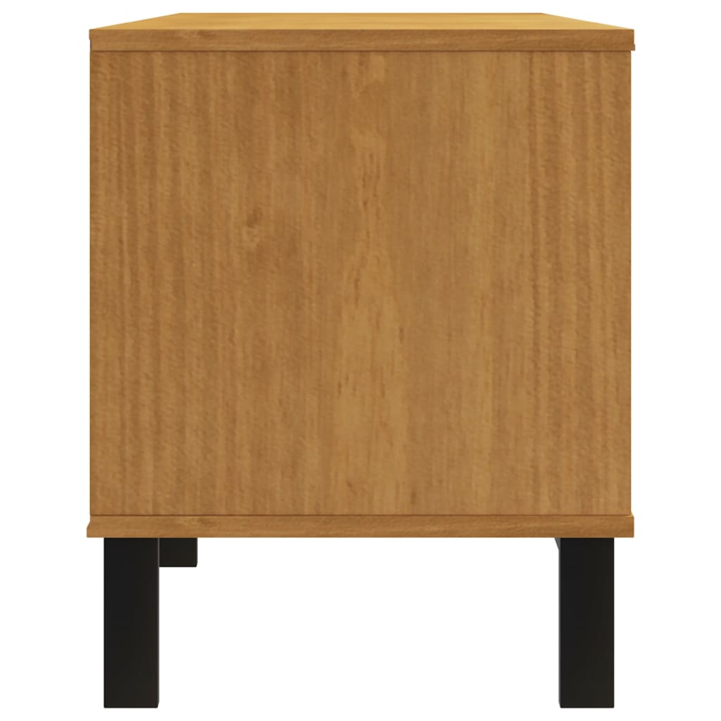 vidaXL Meuble TV avec porte vitrée FLAM 158x40x50 cm Pin massif