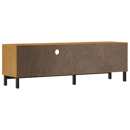 vidaXL Meuble TV avec porte vitrée FLAM 158x40x50 cm Pin massif