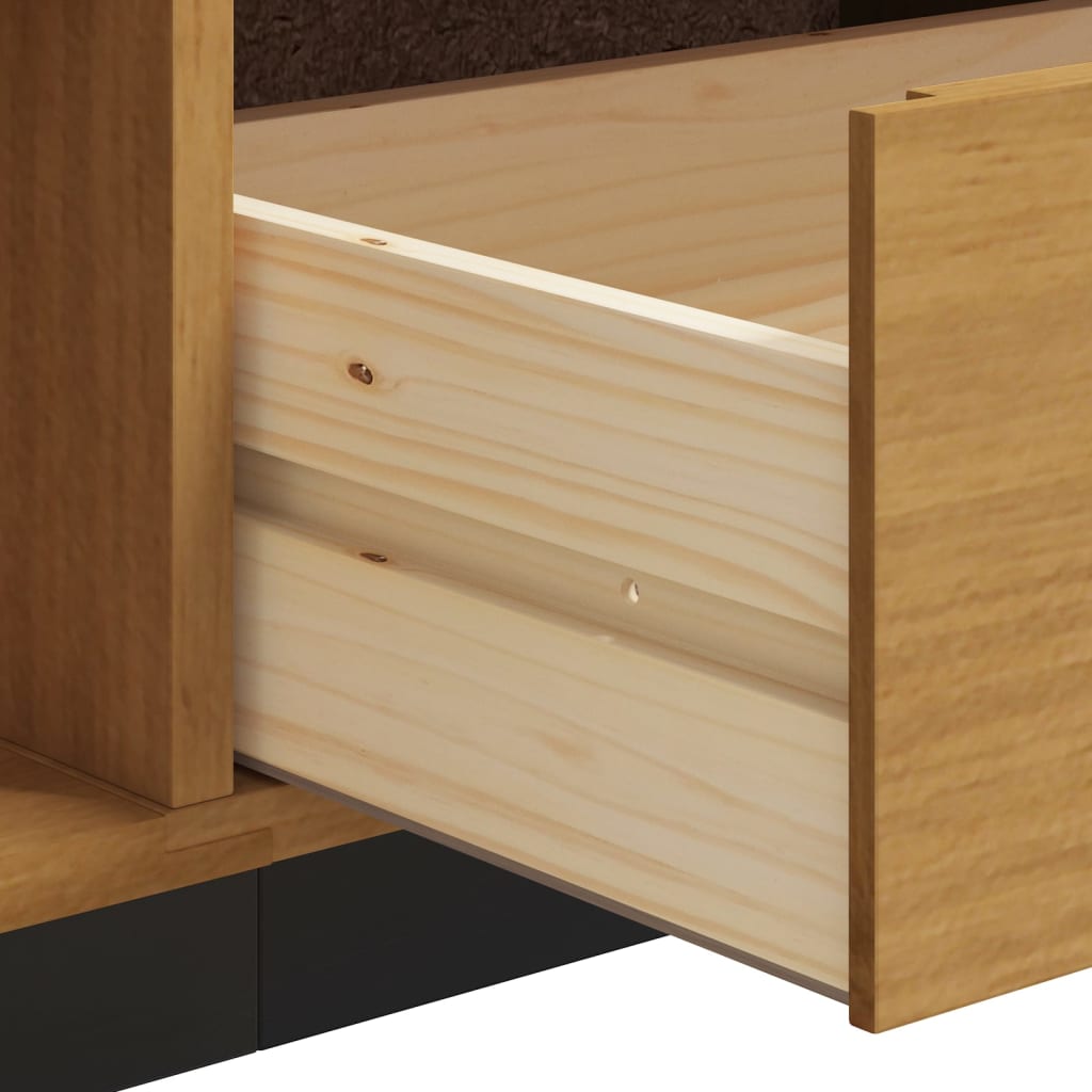 vidaXL Meuble TV avec porte vitrée FLAM 158x40x50 cm Pin massif