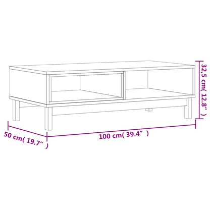 vidaXL Couchtisch FLAM 100x50x32,5 cm Massivholz Kiefer