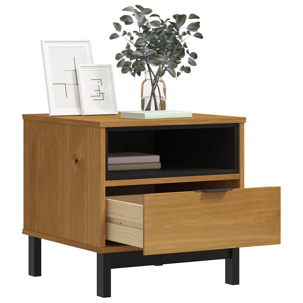 vidaXL Table d'appoint FLAM 50x50x50 cm Bois de pin massif