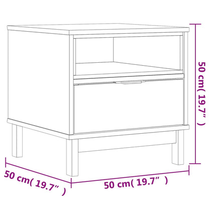 vidaXL Table d'appoint FLAM 50x50x50 cm Bois de pin massif