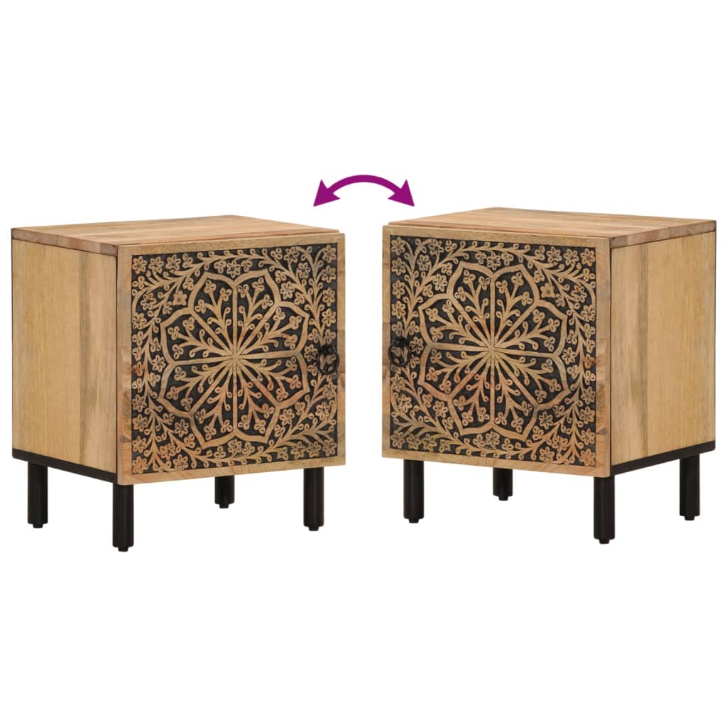 vidaXL Nachttische 2 Stk. 40x33x46 cm Massivholz Mango