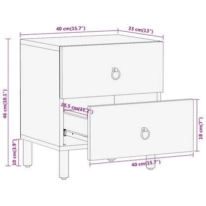 vidaXL Nachttisch 40x33x46 cm Massivholz Mango