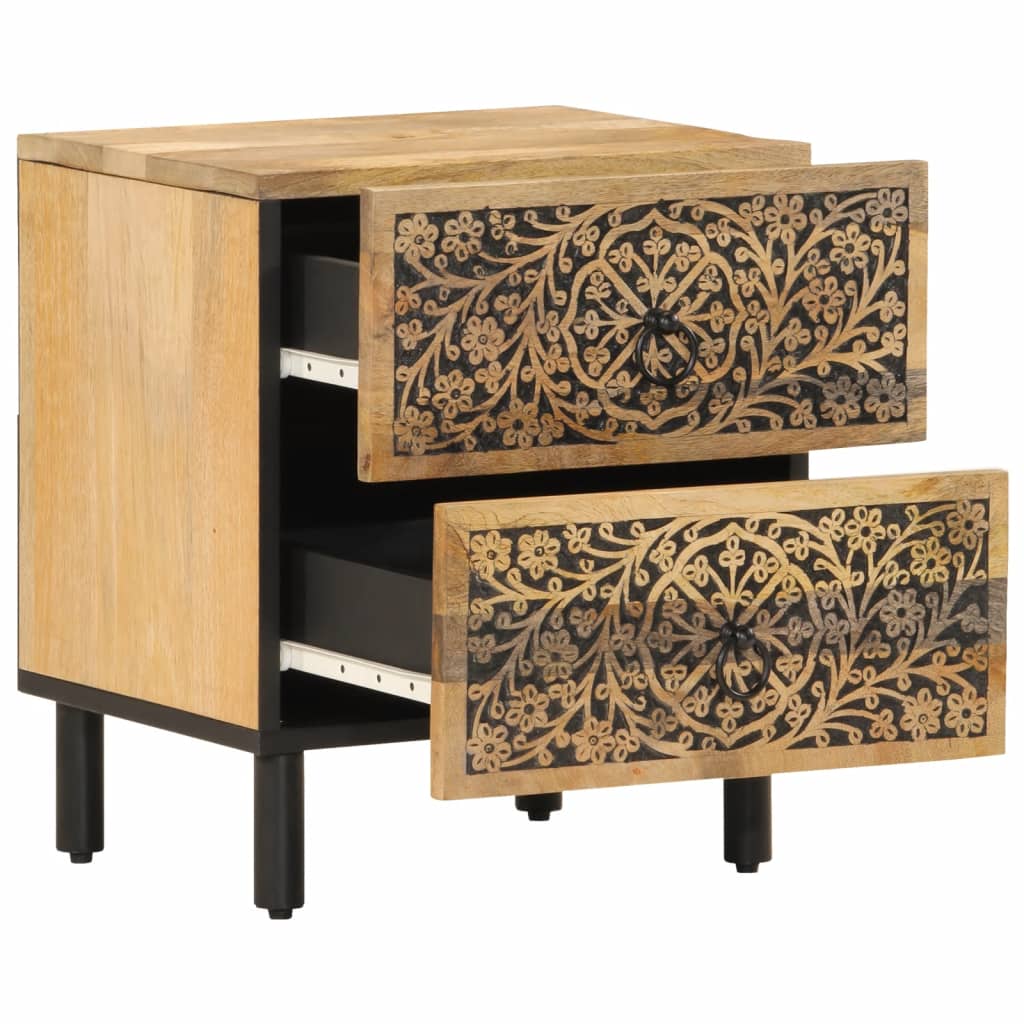 vidaXL Nachttisch 40x33x46 cm Massivholz Mango