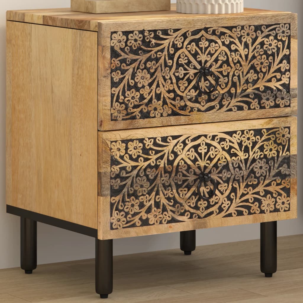vidaXL Nachttisch 40x33x46 cm Massivholz Mango