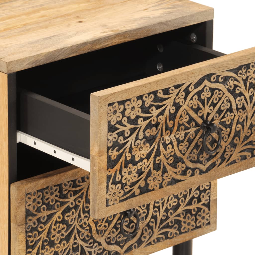 vidaXL Nachttische 2 Stk. 40x33x46 cm Massivholz Mango