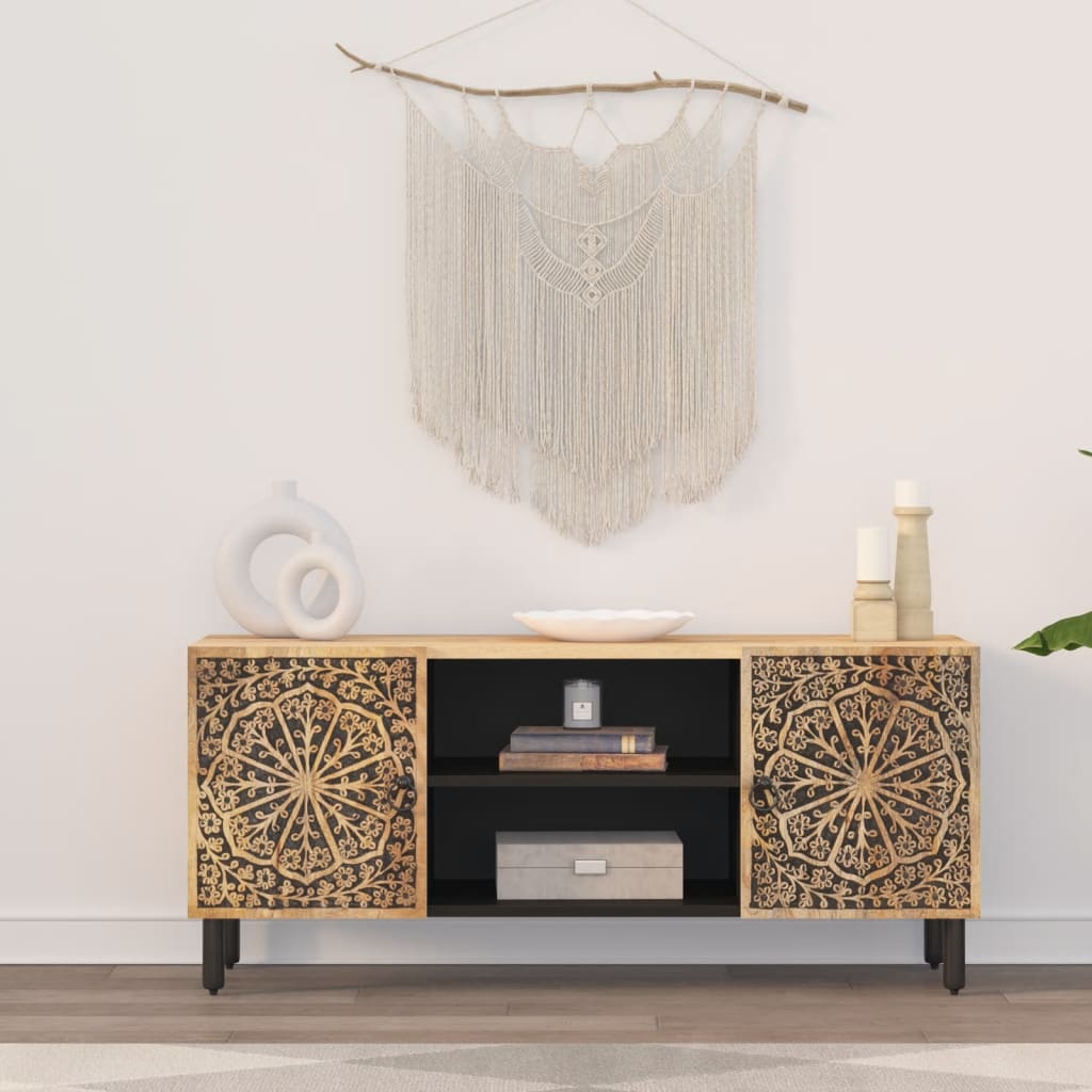 vidaXL Meuble TV 105x33x46 cm Bois de manguier massif