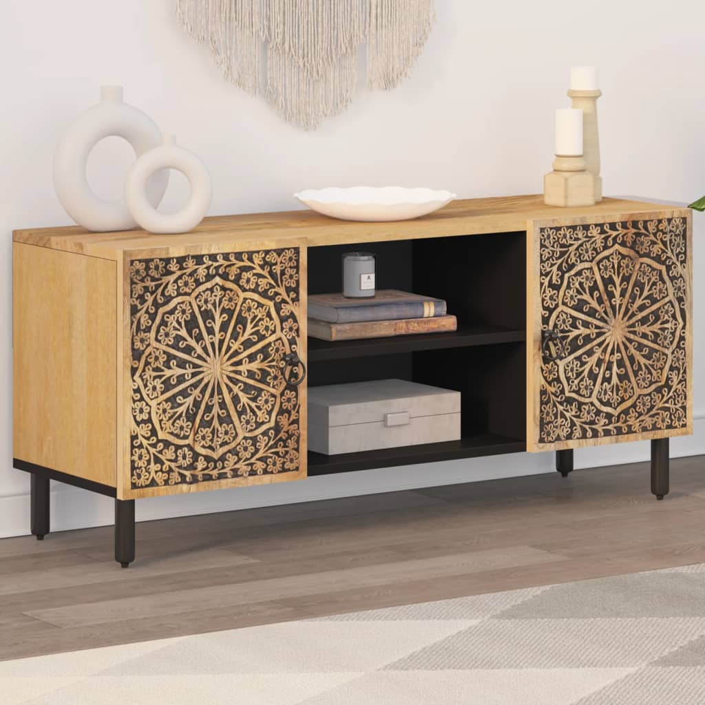 vidaXL Meuble TV 105x33x46 cm Bois de manguier massif