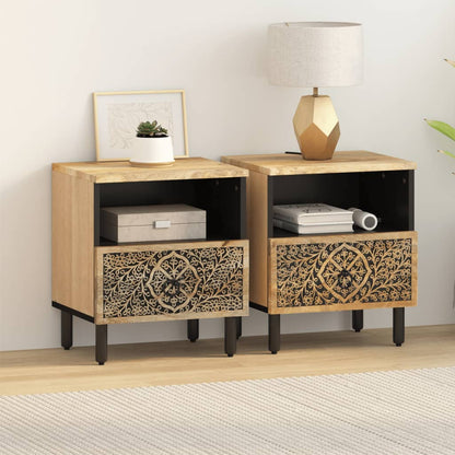 vidaXL Nachttische 2 Stk. 40x33x46 cm Massivholz Mango
