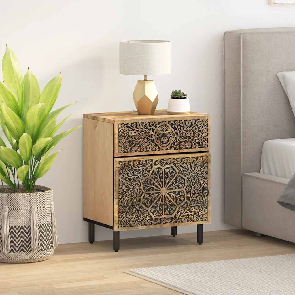 vidaXL Table de chevet 50x33x60 cm Bois de manguier massif