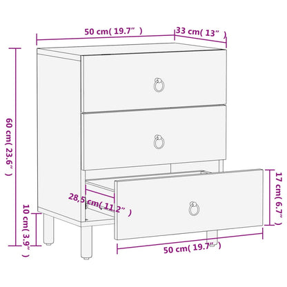 vidaXL Nachttisch 50x33x60 cm Massivholz Mango