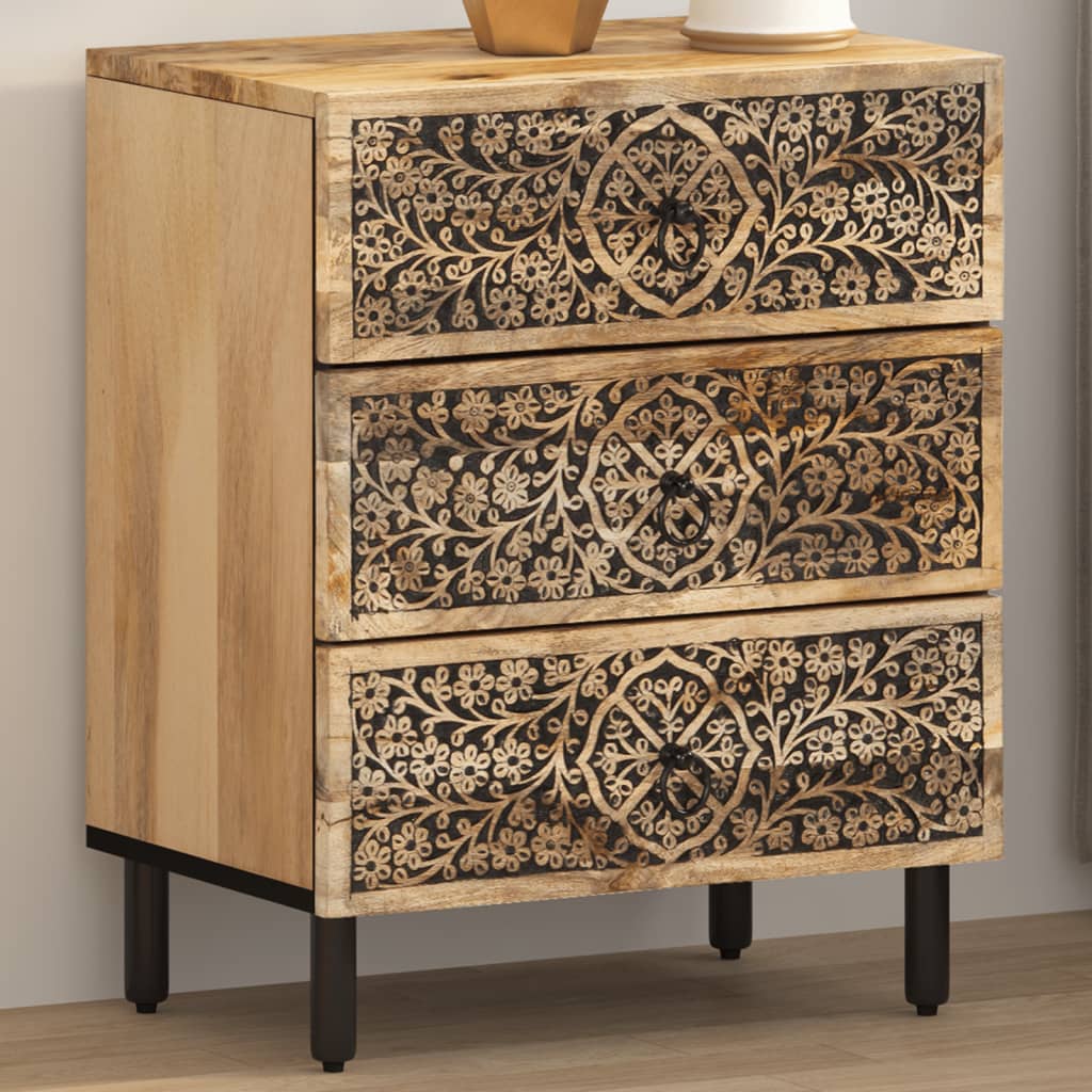 vidaXL Nachttisch 50x33x60 cm Massivholz Mango