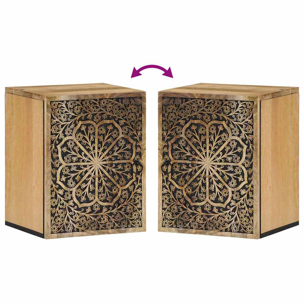vidaXL Bad-Wandschrank 38x33x48 cm Massivholz Mango