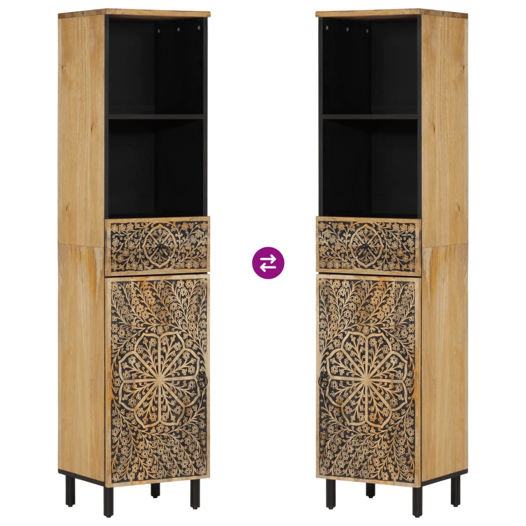 vidaXL Badschrank 38x33x160 cm Massivholz Mango
