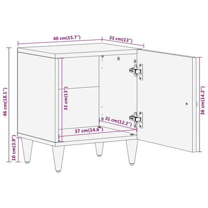 vidaXL Nachttische 2 Stk. 40x33x46 cm Massivholz Mango