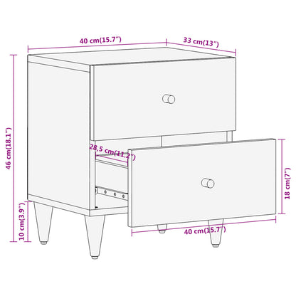 vidaXL Nachttische 2 Stk. 40x33x46 cm Massivholz Mango