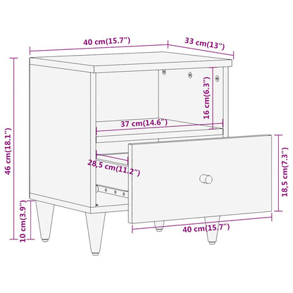 vidaXL Nachttische 2 Stk. 40x33x46 cm Massivholz Mango
