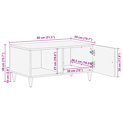 vidaXL Table basse 80x50x40 cm Bois de manguier massif