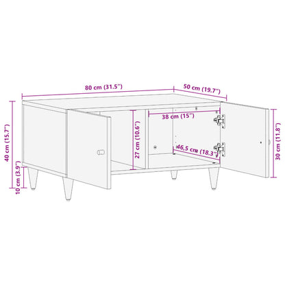 vidaXL Couchtisch 80x50x40 cm Massivholz Mango